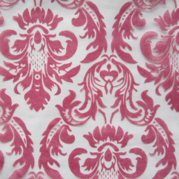 Cerise Pink Velvet On Organza Patterned Runners 64cm x 2.4m