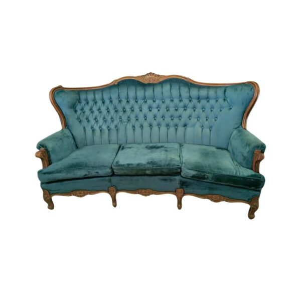 Victorian 3 Seater Teal Couch