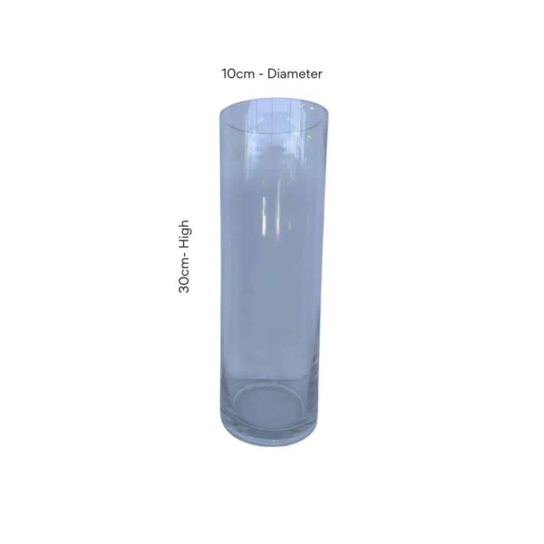 Clear Glass Cylinder Vase 30x10cm