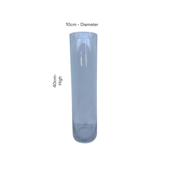 Clear Glass Cylinder Vase 40x10cm