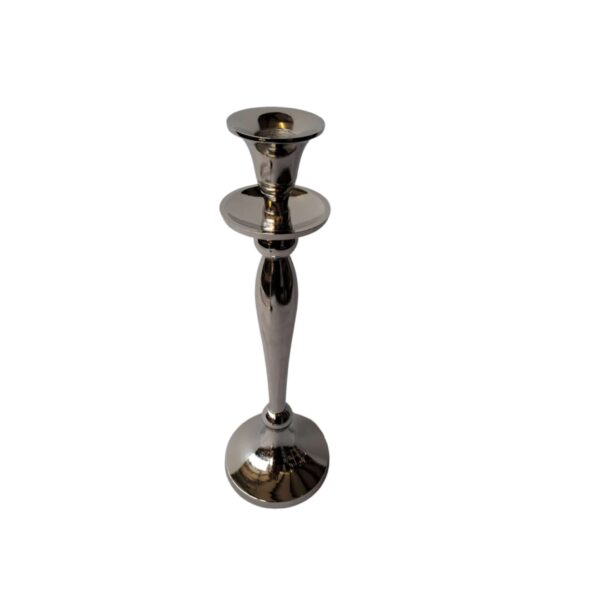 Antique Silver Dinner Candle Holder 25cm
