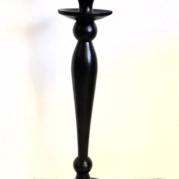 Black Matt Antique Dinner Candle Holders 30cm High