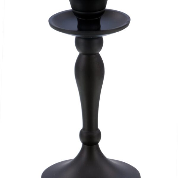 Black Matt Antique Dinner Candle Holders 20cm High