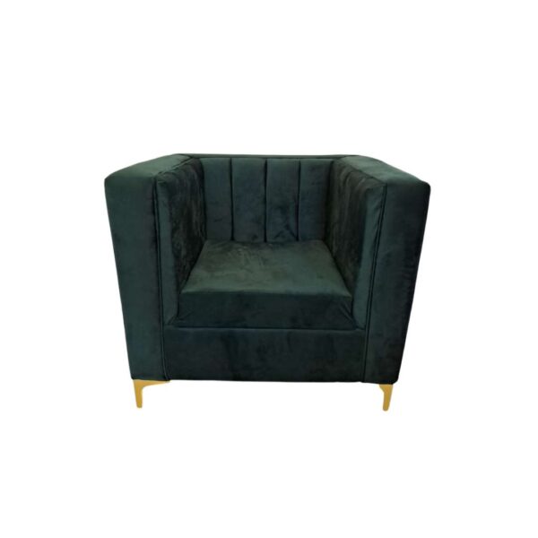 Modern Art Deco 1 Seater Emerald Velvet