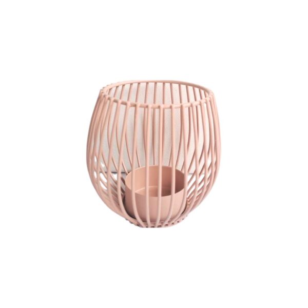 Round Wire Dusk Pink Tealight Candle Holder Small