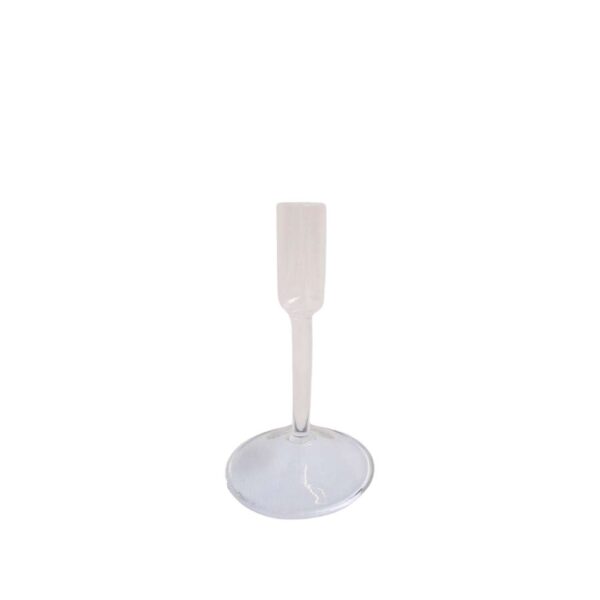 Glass Dinner Candle Stick With Curved Foot Short 15cm-h x23