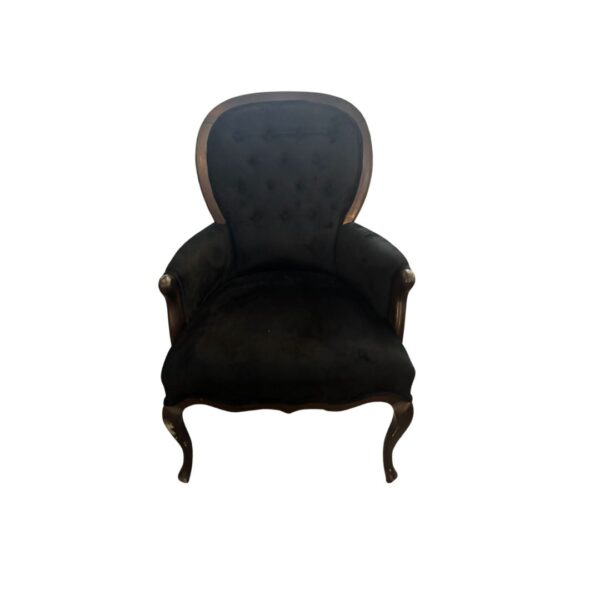 Black Velvet Queen Anne  1 Seater